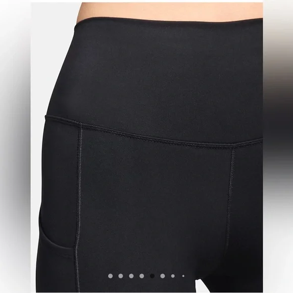 Nike Athletic High-Waisted Black 8" Biker Shorts with Pockets Women Size Large - Picture 6 of 9